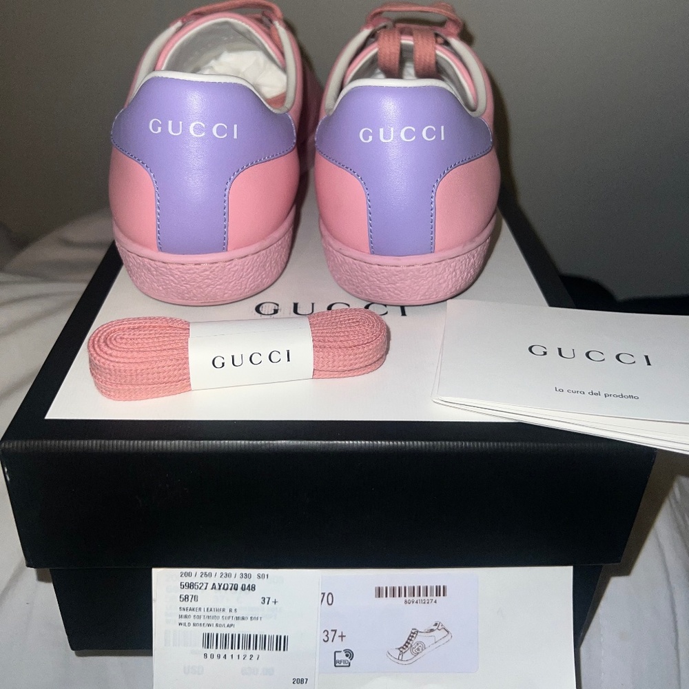 Pink/purple Gucci low top sneakers 37